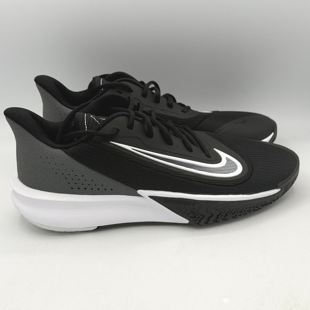 Nike Precision VII Basketball Shoes Mens 11 Black White Iron Grey FN4322-005
